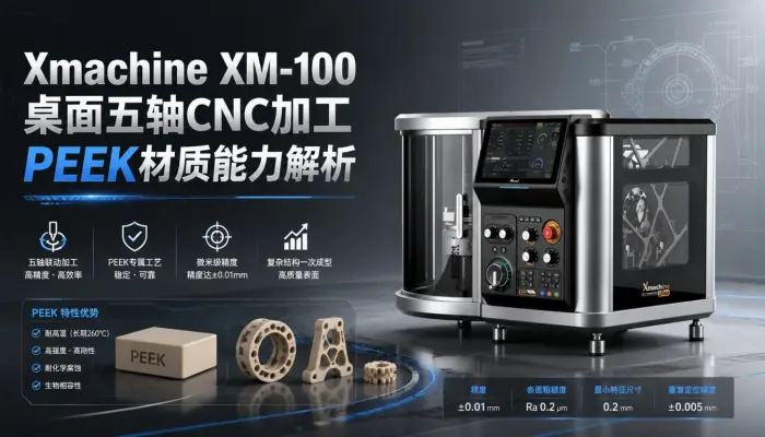Xmachine XM-100桌面五轴CNC加工PEEK材质能力解析