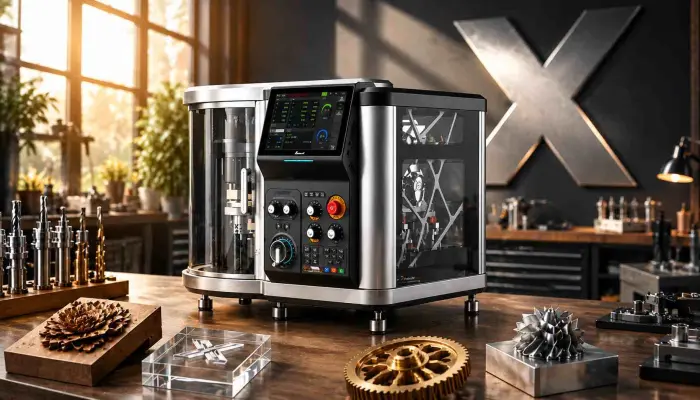 不锈钢黄铜木头亚克力Xmachine桌面五轴CNC通吃_桌面CNC_五轴雕刻机_小五轴_DIY_金属
