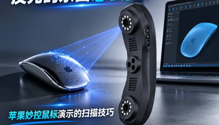这种镜面材质又薄又反光的东西怎么扫?今天拿苹果妙控鼠标演示,有没有给你一些扫描技巧的启发？