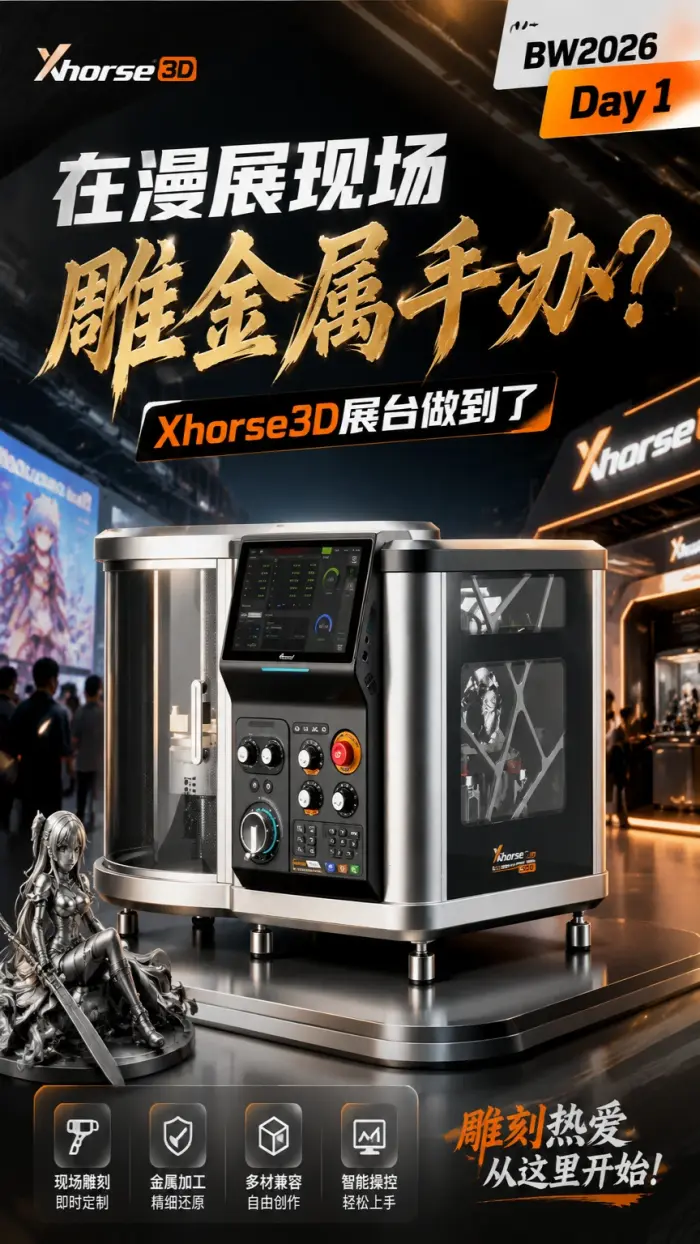 BW2026 Day 1｜在漫展现场雕金属手办？ Xhorse3D展台做到了