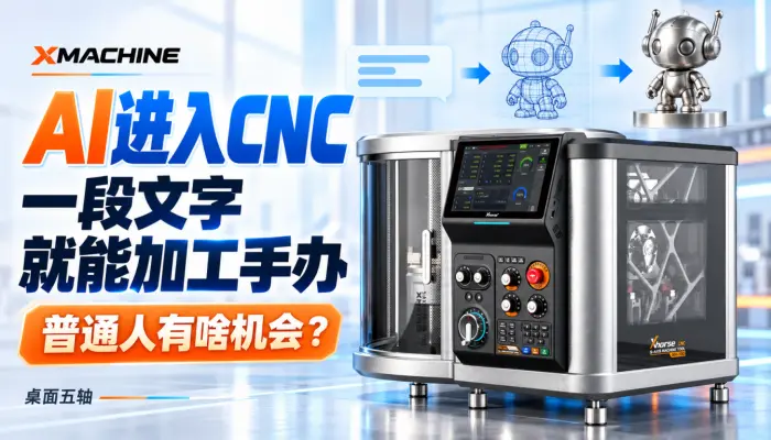 AI进入CNC领域一段文字就能加工手办普通人有啥机会_xmachine_桌面五轴_雕刻机_加工中心