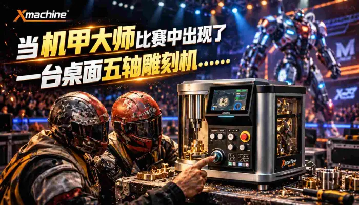 当机甲大师比赛中出现了一台桌面五轴雕刻机...._xmachine_桌面五轴_机甲大师_机加工_五轴