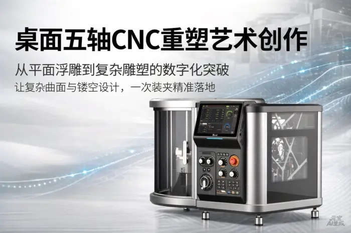 桌面五轴CNC如何重塑艺术创作？从平面浮雕到复杂雕塑的数字化突破