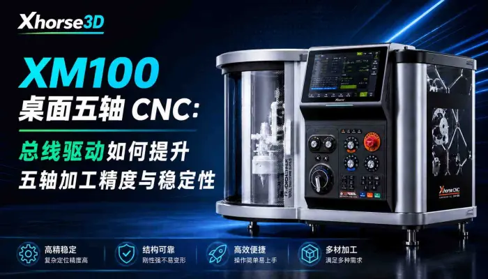 XM100 桌面五轴 CNC：总线驱动如何提升五轴加工精度与稳定性