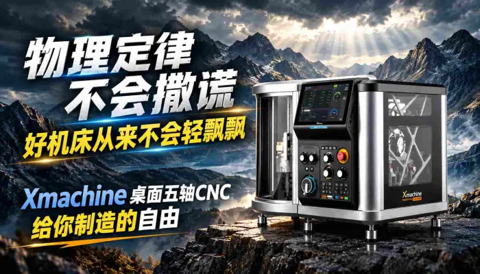 物理定律不会撒谎，好机床从来不会轻飘飘，xmachine桌面五轴CNC给你制造的自由