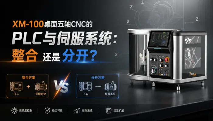 XM-100桌面五轴CNC的PLC与伺服系统：整合还是分开？