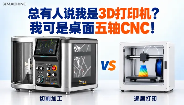 总有人指着我说我是3D打印机除了都在桌上我Xmachine桌面五轴跟3D打印可太不一样了