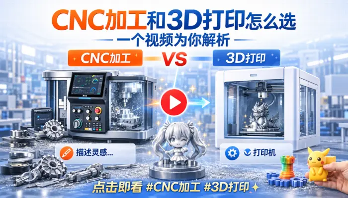 CNC加工和3D打印怎么选，一个视频为你解析