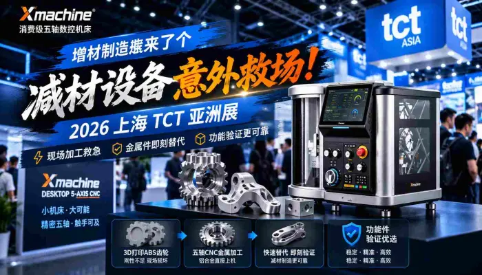 增材制造展来了个减材设备意外救场2026上海TCT亚洲展_Xmachine消费级五轴数控机床_tct