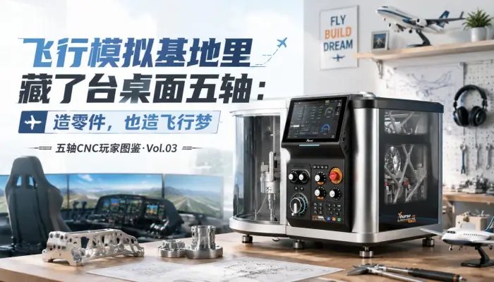 飞行模拟基地里藏了台桌面五轴：造零件，也造飞行梦 五轴CNC玩家图鉴·Vol.03