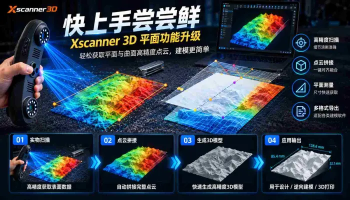 快上手尝尝鲜，xscanner3D平面功能升级，更多样的拟合方式，更精确的选取调整