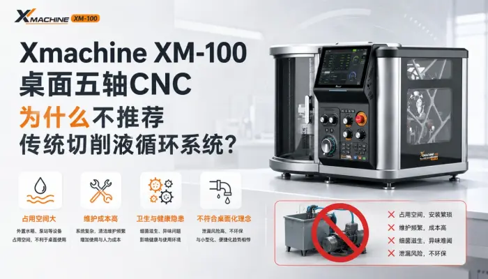 Xmachine XM-100桌面五轴CNC为什么不推荐传统切削液循环系统？