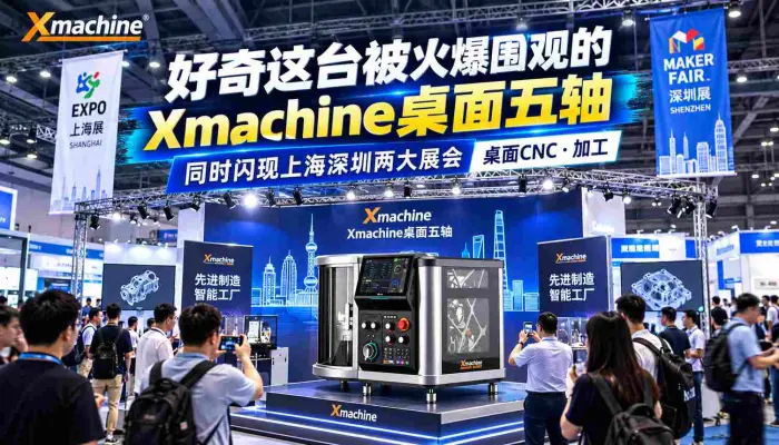 好奇这台被火爆围观的Xmachine桌面五轴Xmachine同时闪现上海深圳两大展会_桌面CNC_加工