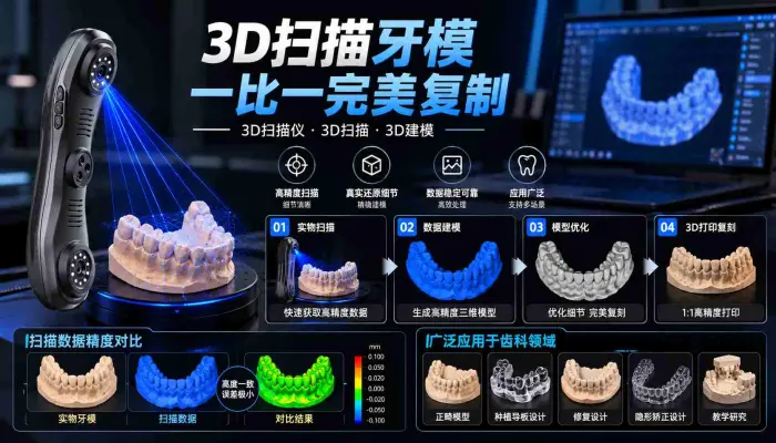 3D扫描牙模_一比一完美复刻_3D扫描仪_3D扫描_3d建模_牙模