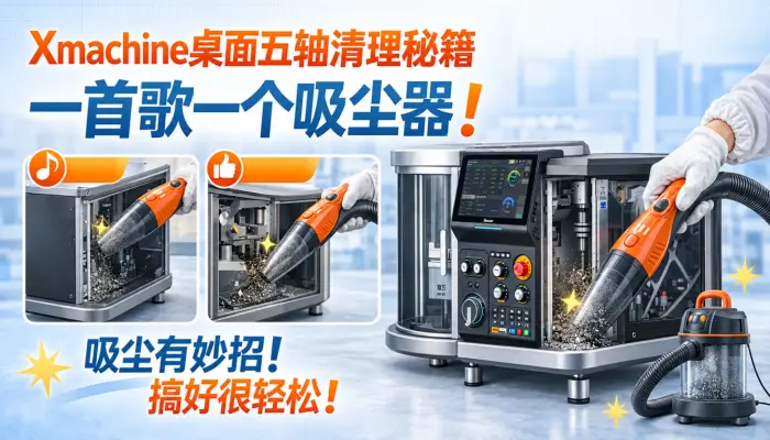 Xmachine桌面五轴清理秘籍一首歌一个吸尘器_数控机床_雕刻机_小五轴_CNC_铣床