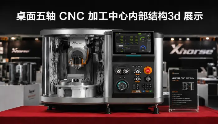 桌面五轴 CNC 加工中心内部结构3d 展示