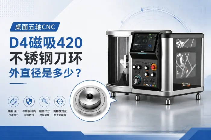 D4磁吸刀环 15mm｜适配第三方铣刀，快速装刀入库