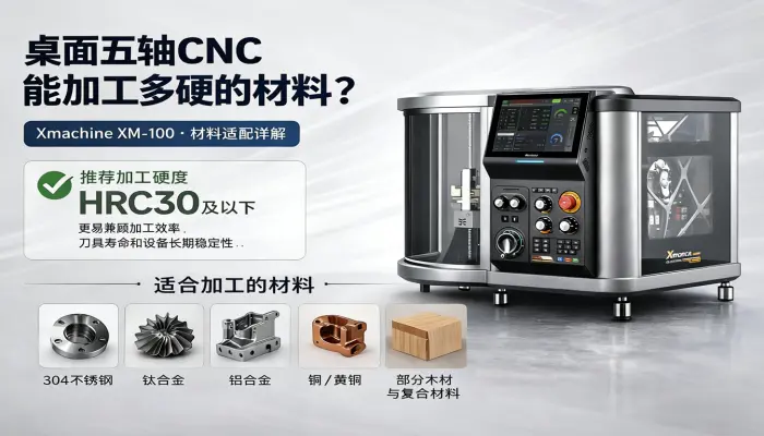 Xmachine XM-100桌面五轴CNC适合加工多高硬度材料？