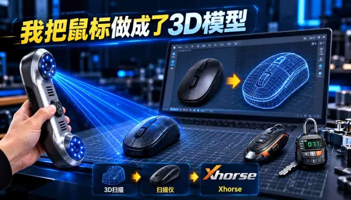 我把鼠标做成了3D模型然后_复制改造再设计_现实物体也可以成为创作素材_3D扫描_扫描仪_Xhorse