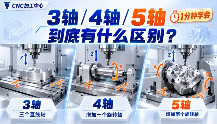 3轴4轴5轴CNC加工中心到底有什么区别机床区别1min学会_数控机床区别_五轴雕刻机_机加工