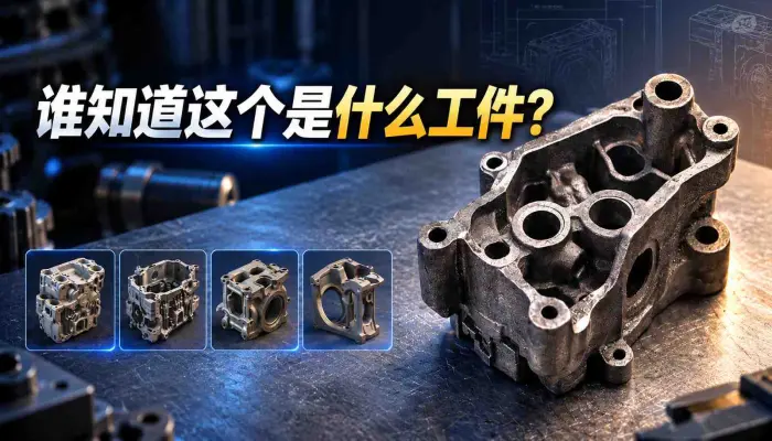 谁知道这个是什么工件？有着不规则的凹槽，还有深孔，看起来挺复杂的一个铸造件