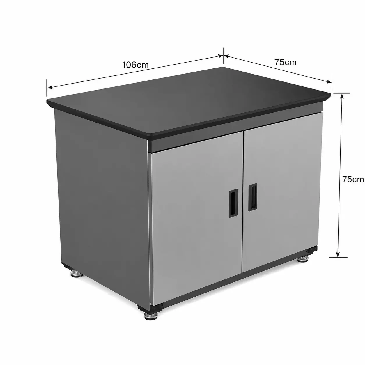 XM100桌面五轴CNC专用重型工作台｜100KG结构｜带轮移动｜下置收纳柜 — 缩略图 1
