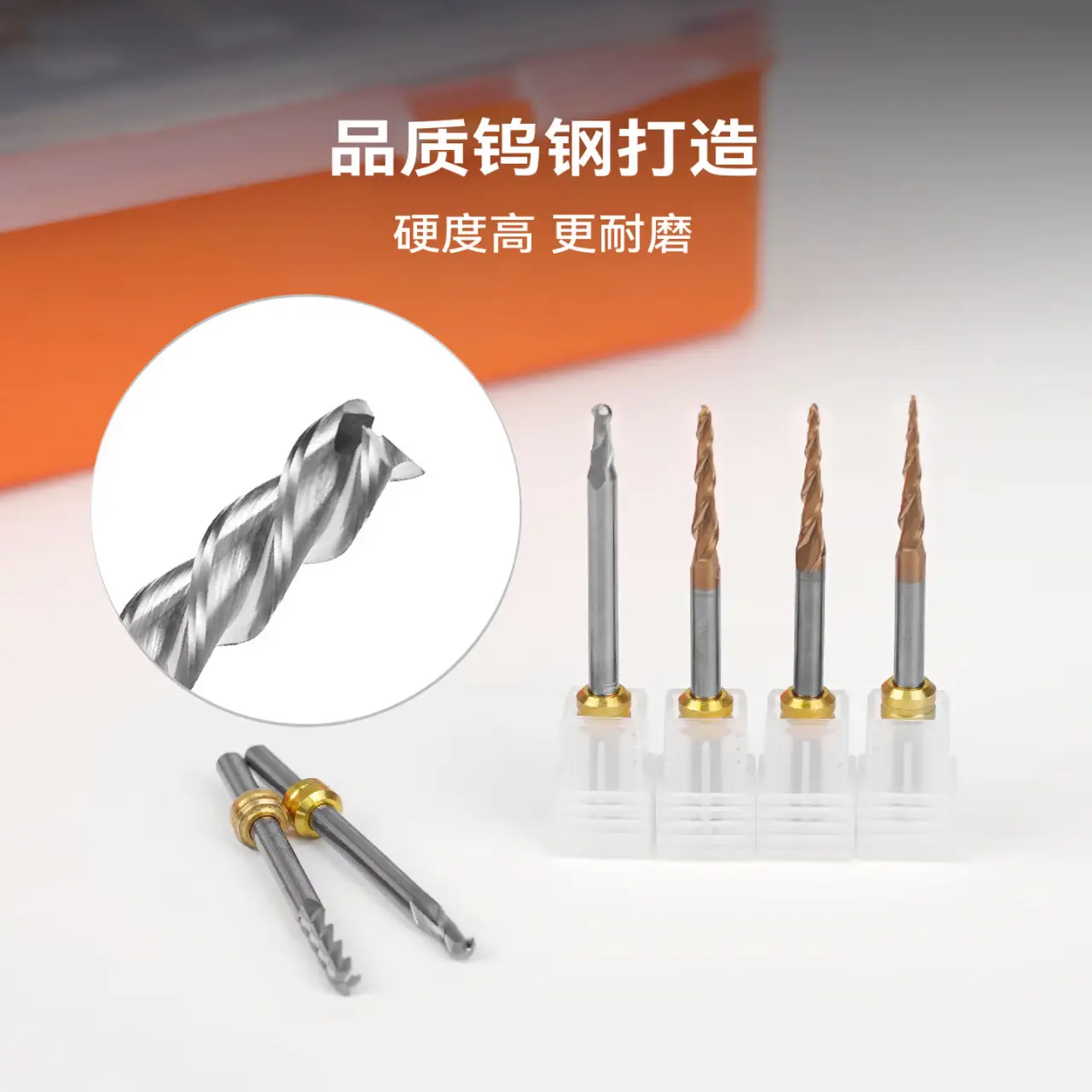 XM100 D4刀库专用钨钢R0.75锥度球头铣刀｜桌面五轴CNC细节修型刀具 — 缩略图 2