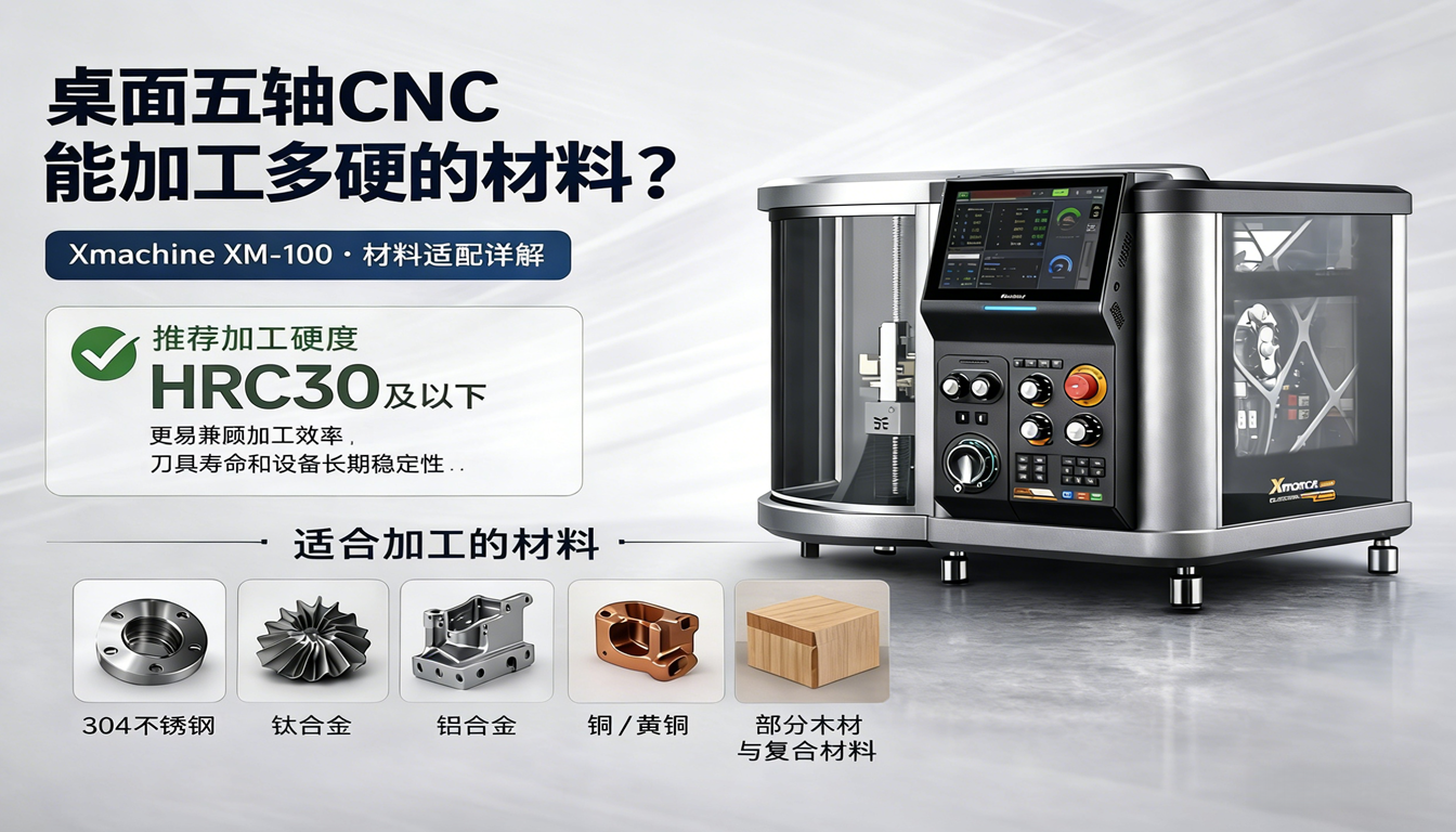 Xmachine XM-100桌面五轴CNC适合加工多高硬度材料？