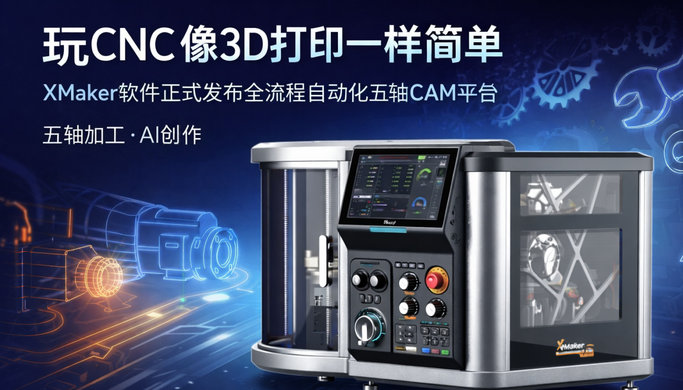 玩CNC像3D打印一样简单_XMaker软件正式发布全流程自动化五轴CAM平台_五轴加工_AI创作