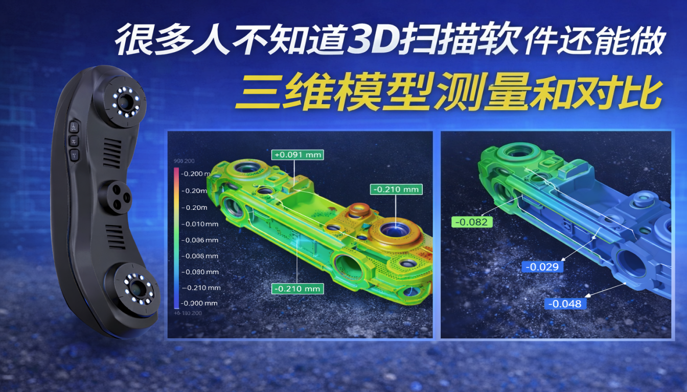 很多人不知道3D扫描软件还能做三维模型测量和对比