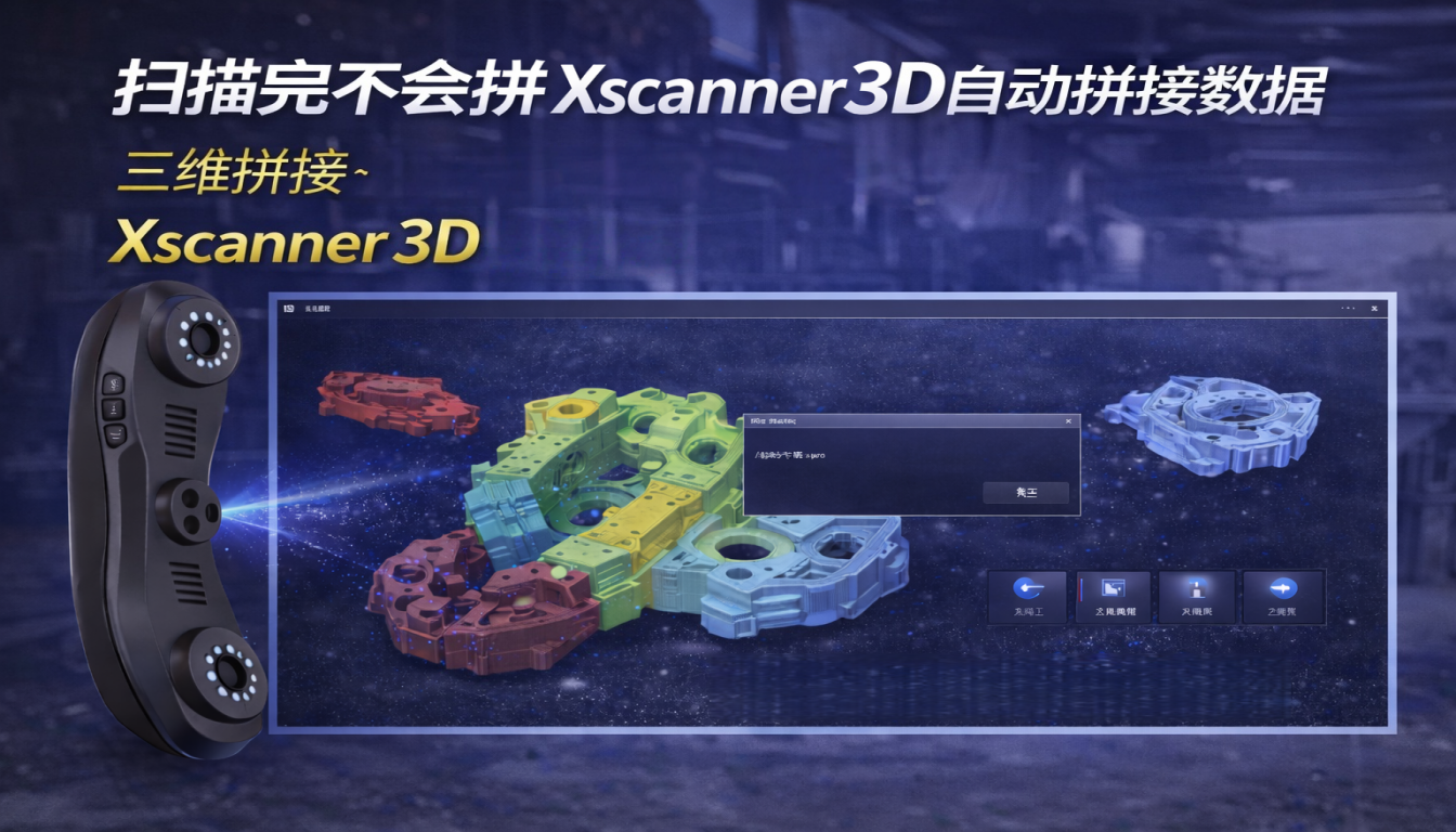 扫描完不会拼Xscanner3D自动拼接数据_三维拼接功能教程手把手带你用Xscanner3D升级版