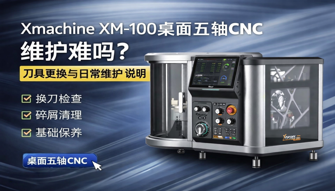 Xmachine XM-100桌面五轴CNC维护难吗？刀具更换与日常保养说明