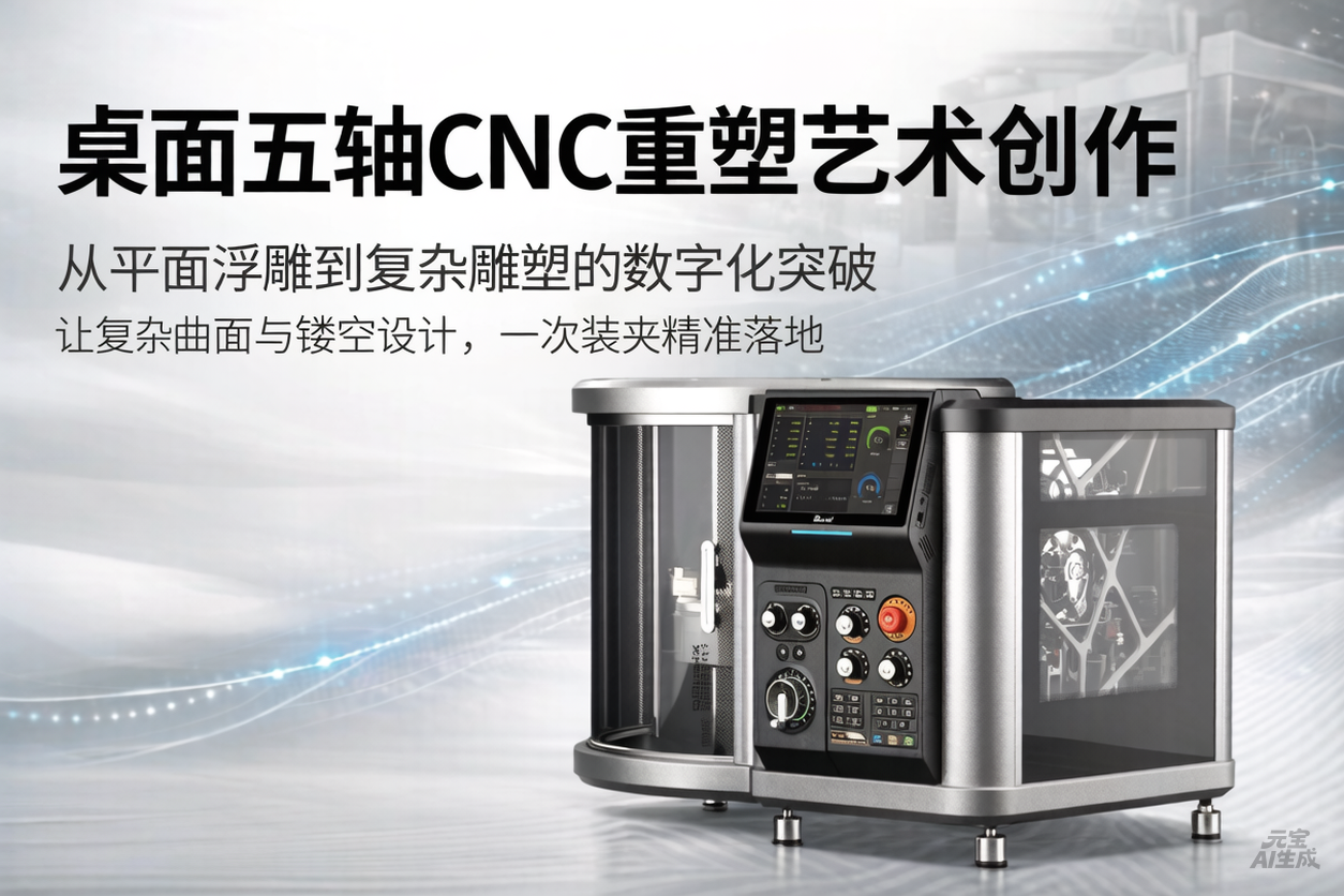 桌面五轴CNC如何重塑艺术创作？从平面浮雕到复杂雕塑的数字化突破