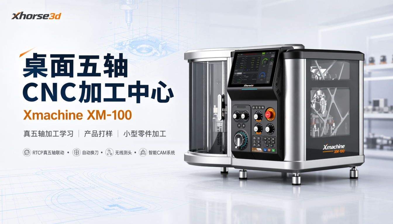 Xmachine XM-100桌面五轴CNC加工中心｜RTCP真五轴与智能CAM应用