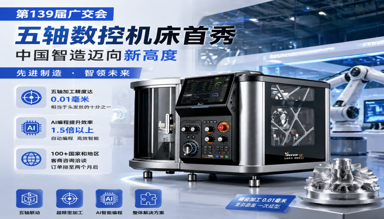 五轴数控机床亮相第139届广交会，核心技术突破展现中国智造新实力