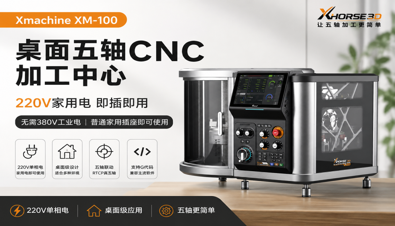 Xmachine XM-100桌面五轴CNC为何支持220V家用电使用
