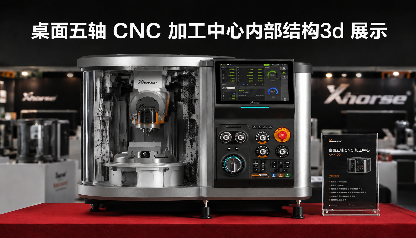 桌面五轴 CNC 加工中心内部结构3d 展示