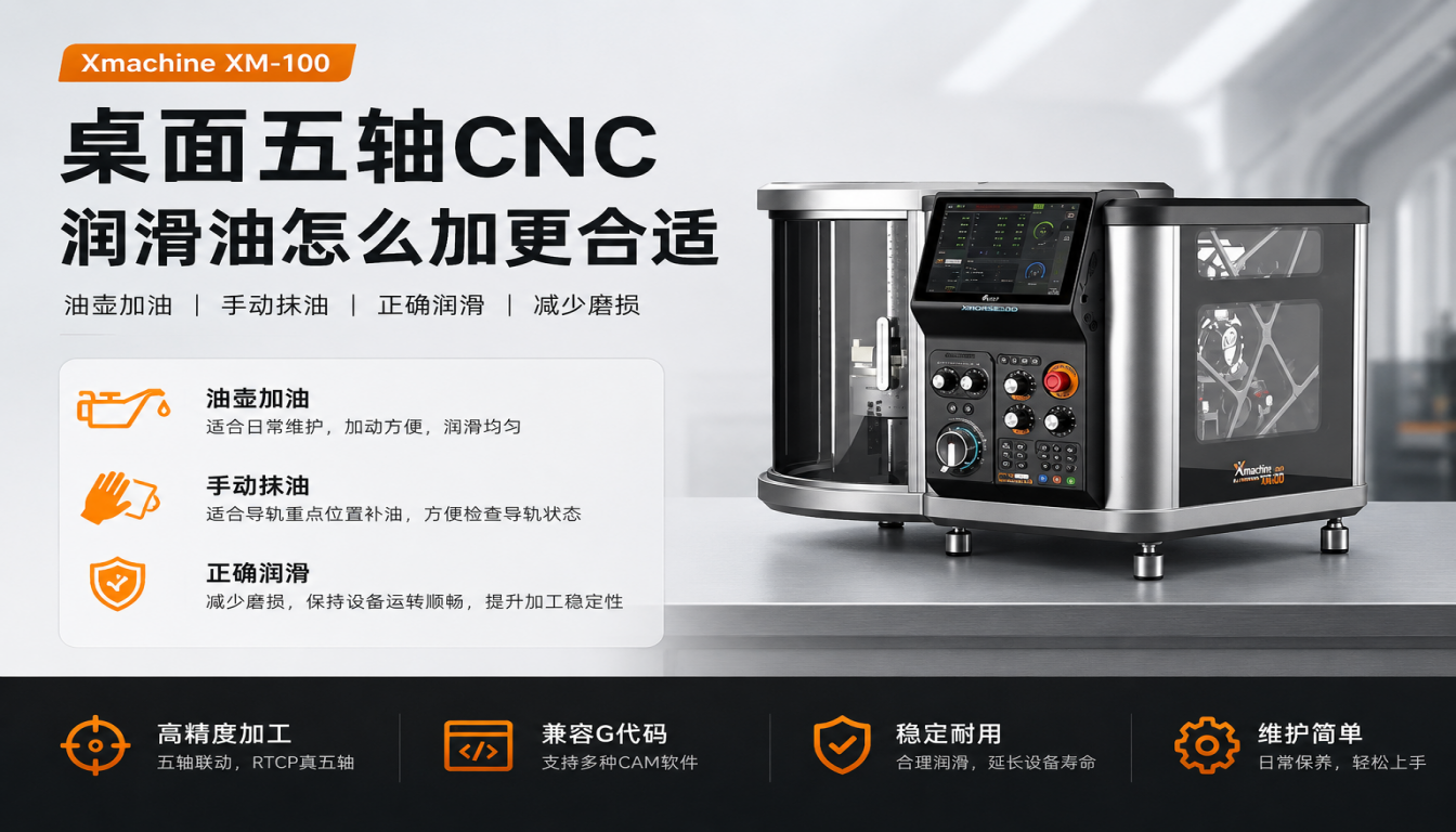 Xmachine XM-100桌面五轴CNC润滑油怎么加更合适