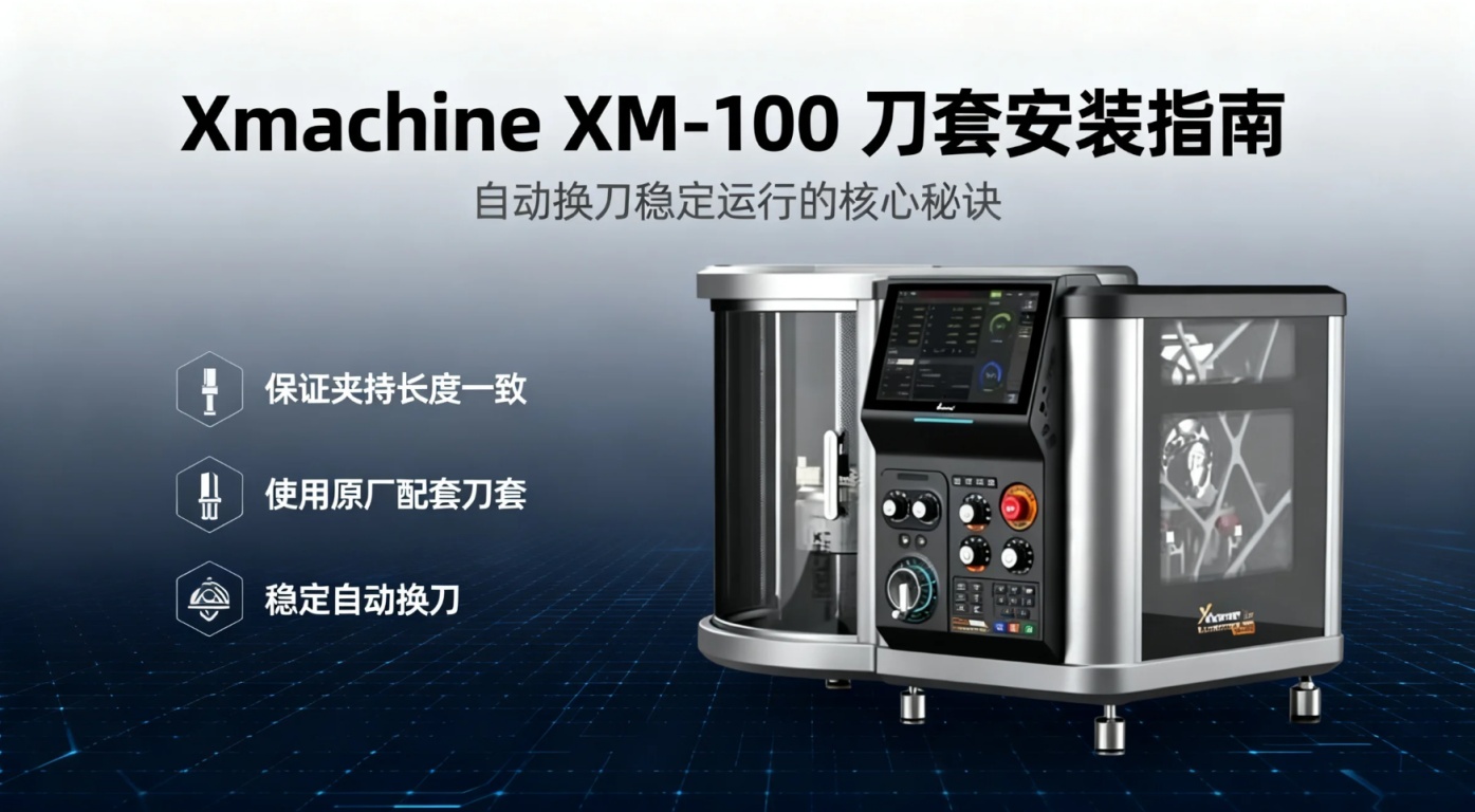 Xmachine XM-100 桌面五轴CNC：刀套与铣刀固定方式说明