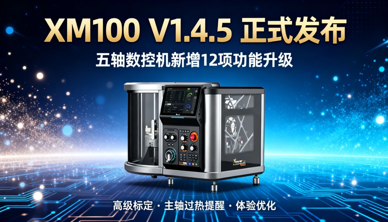 XM100 V1.4.5 正式发布 | 五轴数控机新增高级标定、主轴过热提醒等12项功能