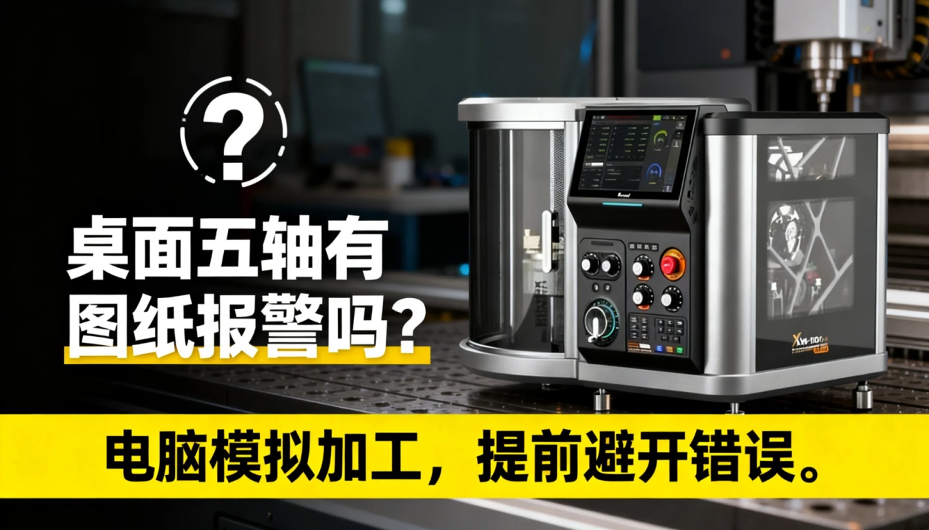 桌面五轴有图纸报警吗？用机床仿真在电脑上模拟加工，提前避错