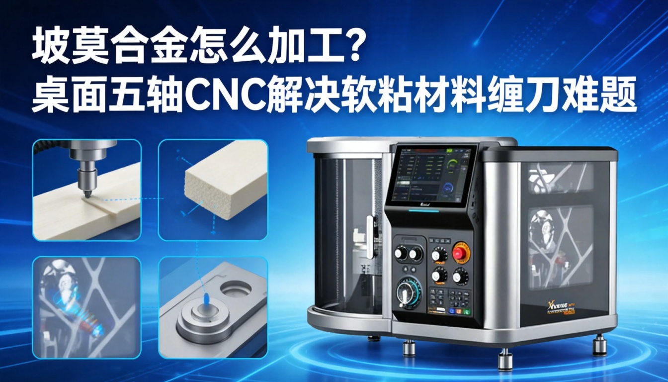 坡莫合金怎么加工？桌面五轴CNC解决软粘材料缠刀难题