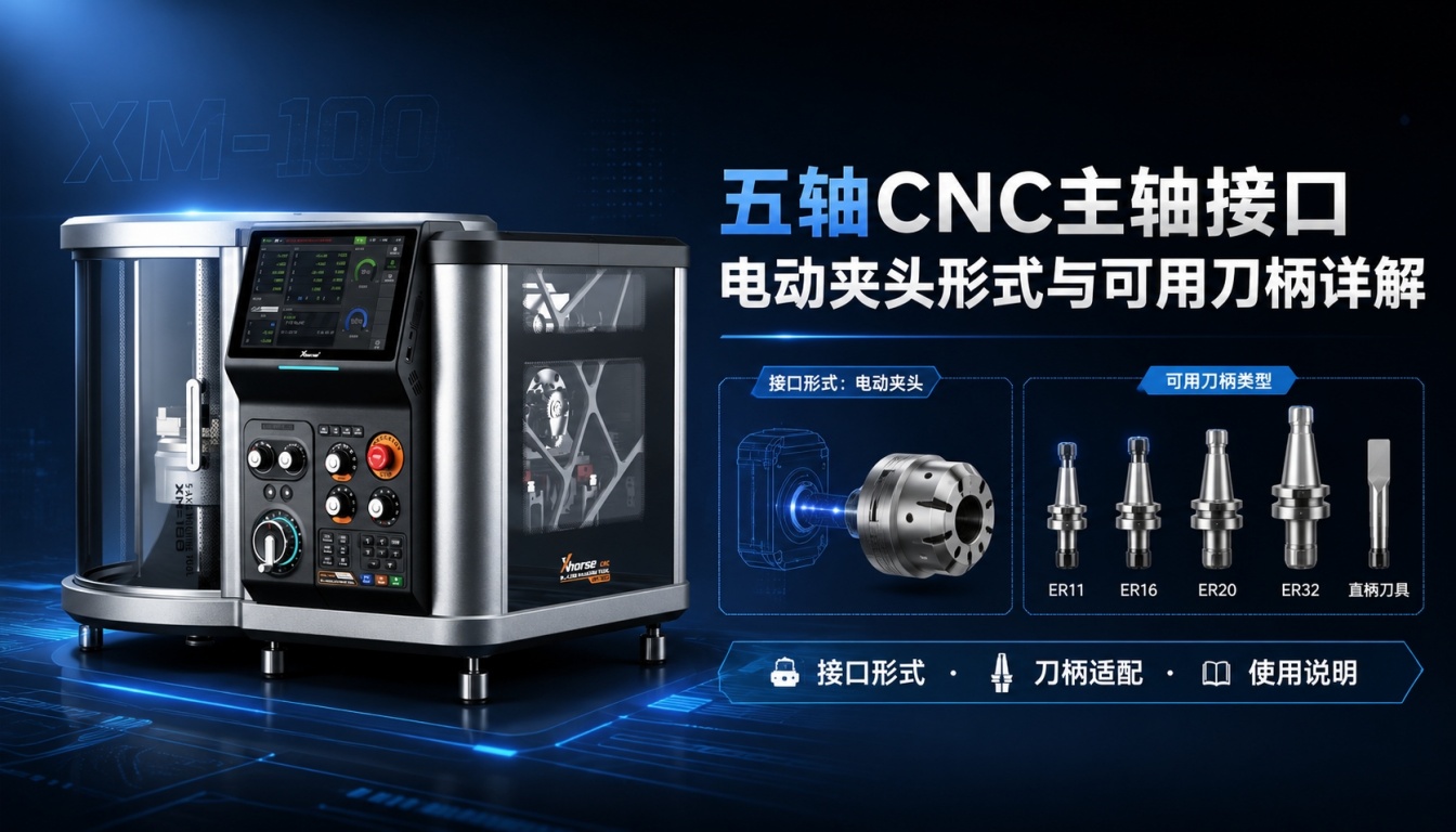 五轴CNC主轴接口：电动夹头形式与可用刀柄详解