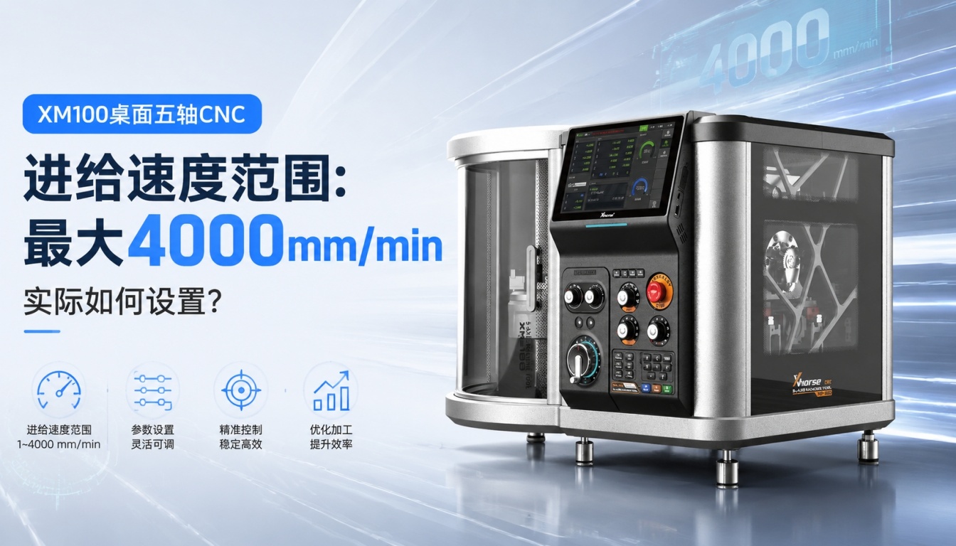 XM100桌面五轴CNC进给速度范围：最大4000 mm/min，实际如何设置？