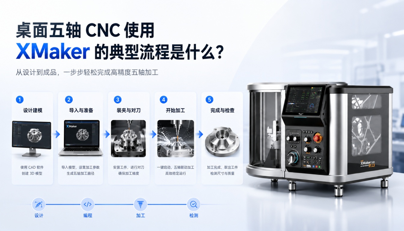 Xmachine XM-100桌面五轴CNC使用流程：扫描逆向与机械设计双路径全攻略