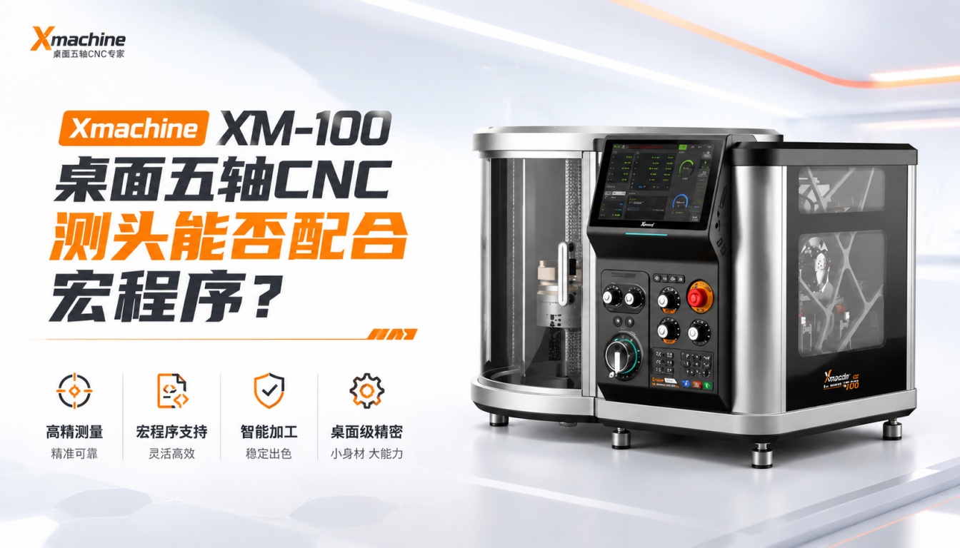 Xmachine XM-100 桌面五轴CNC测头能否配合宏程序？G34自动测量解析