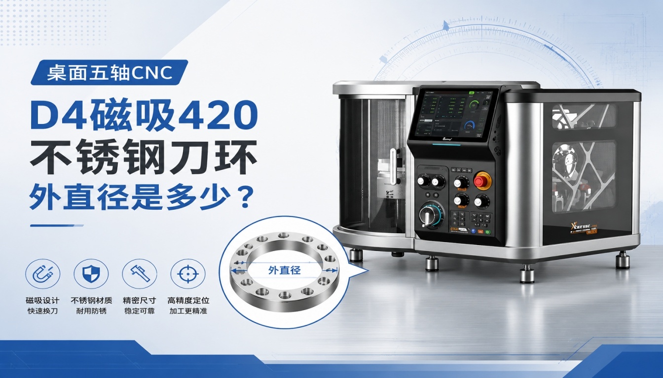 桌面五轴CNC D4磁吸420不锈钢刀环外直径是多少？