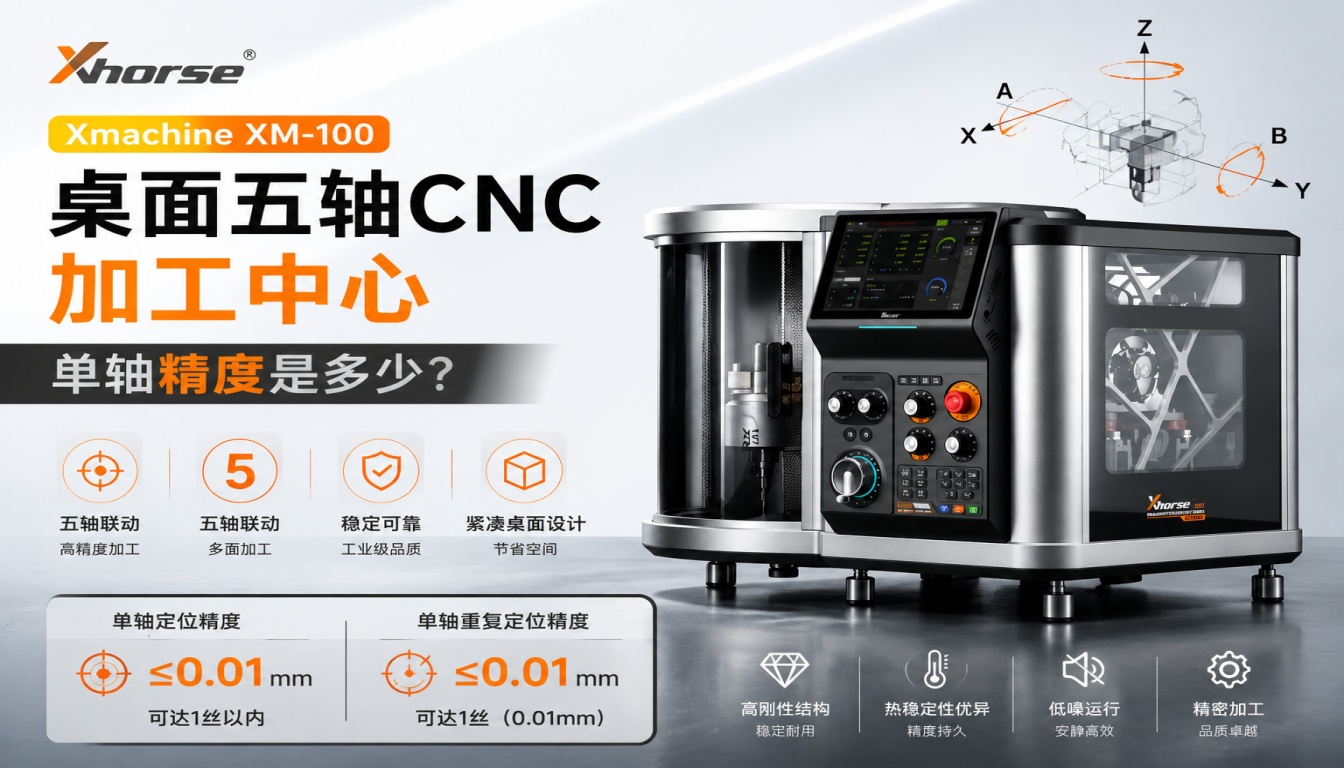 Xmachine XM-100桌面五轴CNC加工中心单轴精度是多少？