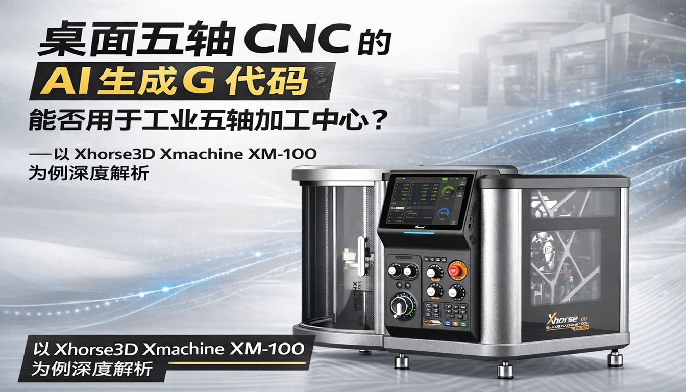 桌面五轴CNC AI生成G代码能否用于工业机？Xhorse3D Xmachine XM-100深度解析