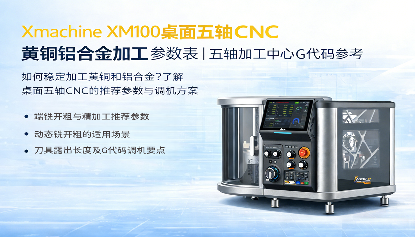 Xmachine XM100桌面五轴CNC黄铜与铝合金加工推荐参数及应用建议